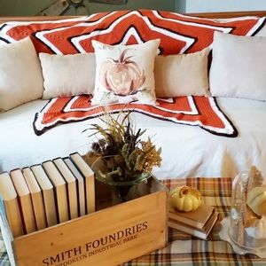 Handmade Crochet Star Afghan Throw